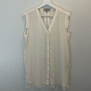 All Saints 100% Silk Cream Buttoned Blouse
